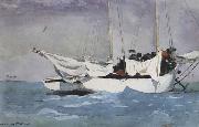 Winslow Homer Key West:Hauling Anchor (mk44) oil on canvas
